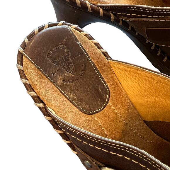 Frye Reese Ring Harness Leather Mules Brown Women's 7.5 - Picture 8 of 10